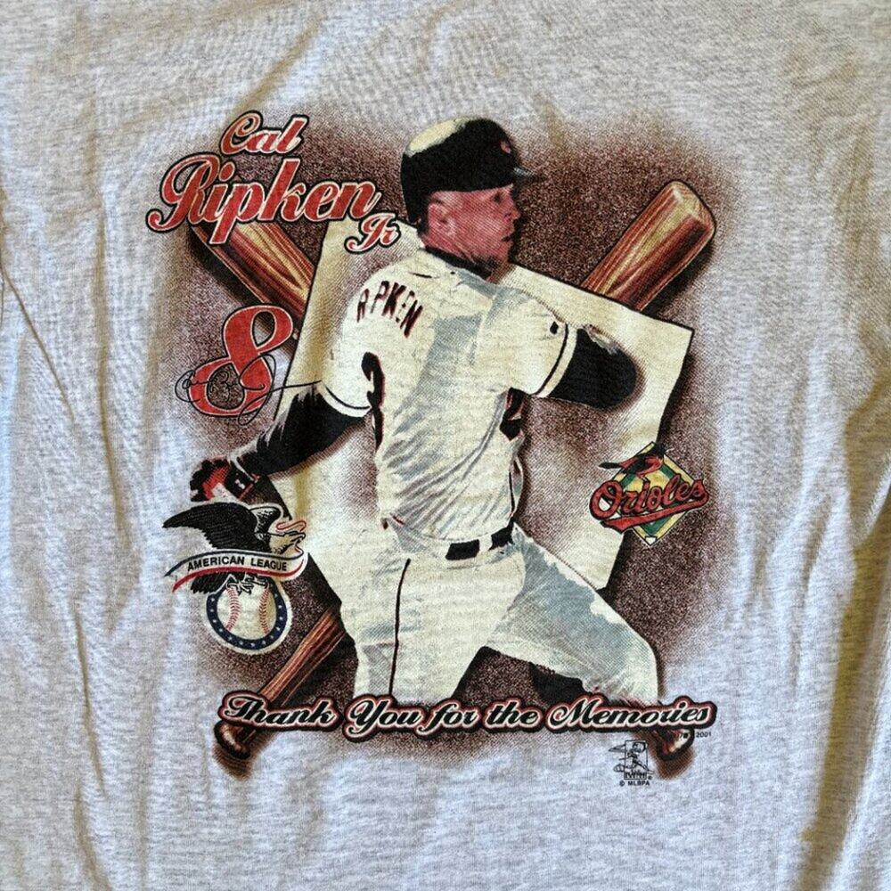 VTG 2001 Cal Ripken Jr 'Thank You for the Memories' Orioles T-shirt  MEN'S L
